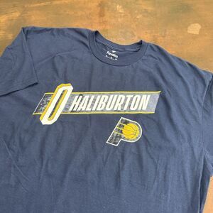 Men's Tyrese Haliburton Navy Indiana Pacers Full-Court Press XL Tee sportswear